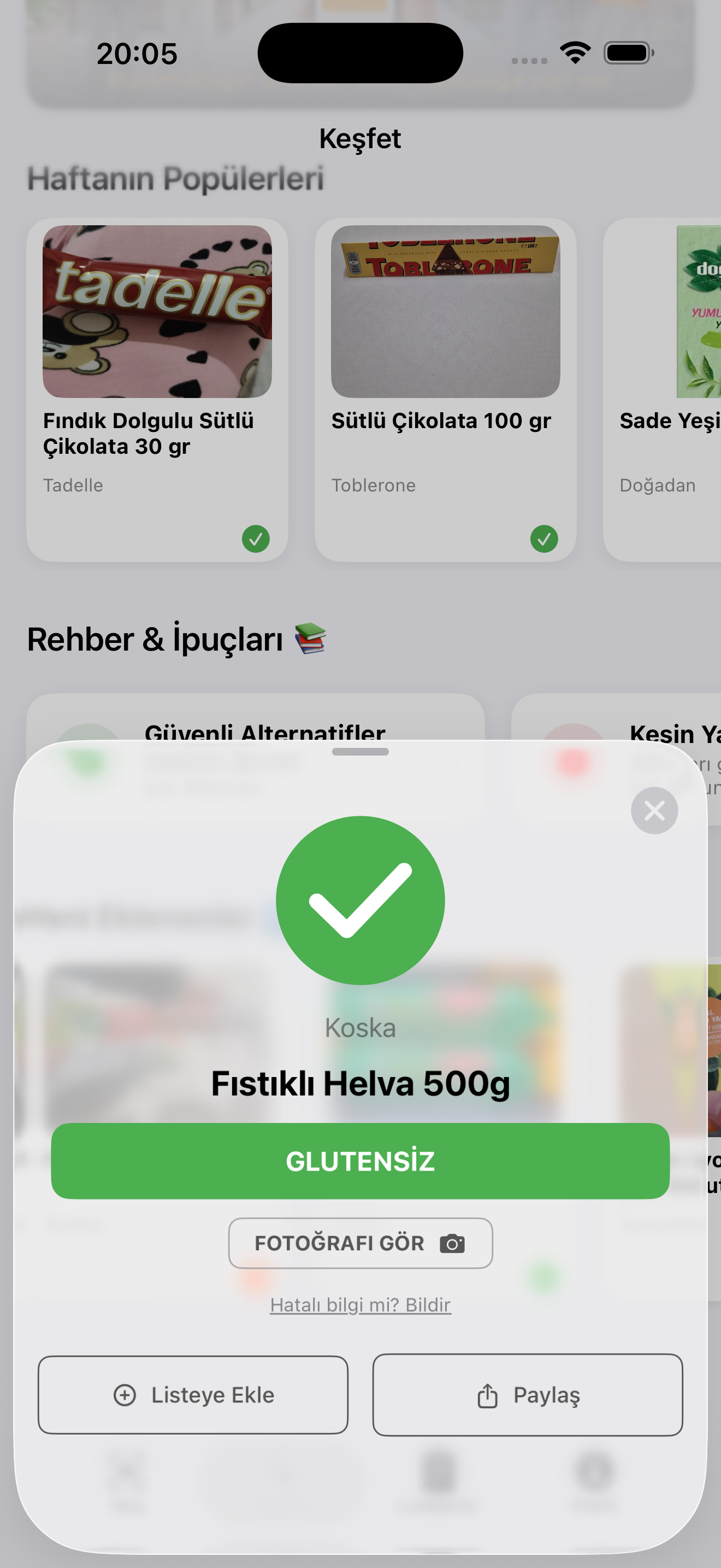 Gluten Alarmı Barkod Tarama